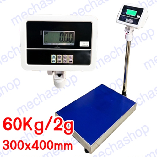เครื่องชั่งดิจิตอลแบบตั้งพื้น60kg ความละเอียด2g แท่นขนาด300x400mm มีความแม่นยำสูง แข็งแรง ทนทาน