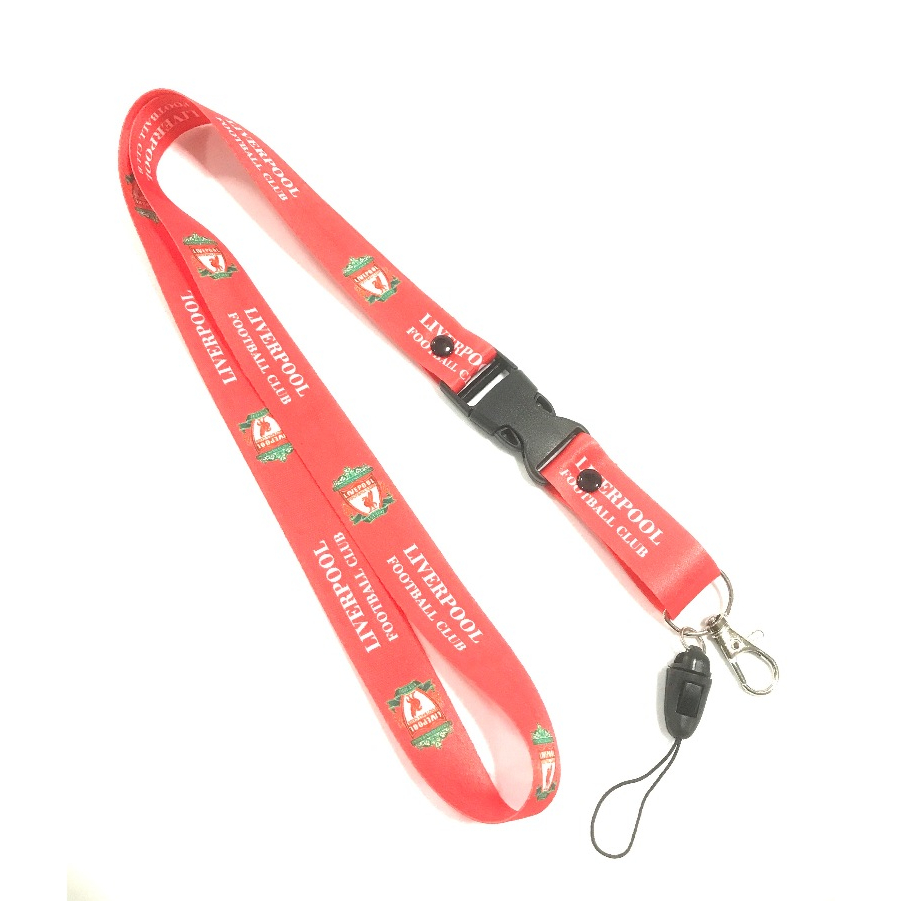 LVP R สายคล้องคอ สายคล้องบัตร ห้อยโทรศัพท์ ลาย LVP ลิเวอร์พูล น่ารัก มีก้ามปู มีห่วงเล็ก ถอดได้ ขนาด