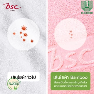 GIFTSET BSC TOWEL ชุดผ้าขนหนูใยไผ่ Bamboo Cotton แอนตี้แบคทีเรีย ไม่เกิดสิว ไร้กลิ่นอับชื้น (ASG480) *กล่องรุ่นใหม่*