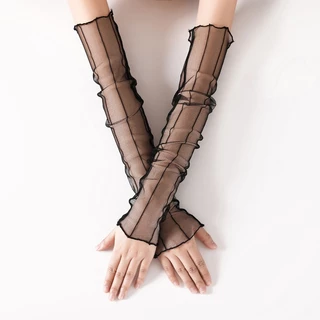 พร้อมส่งในไทย// 05 ลูกไม้ซีทรู ถุงมือตาข่ายลูกไม้ แฟชั่นโลลิต้า (Lolita Fashion) ปลอกแขนแฟชั่น