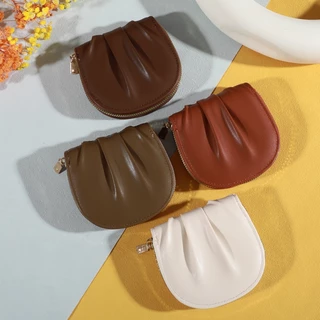 B-1074🔥กระเป๋าสตางค์ใบสั้น หนัง Pu พกพาสะดวก ขนาดเล็กแบบพกพา พร้อมช่องใส่บัตร แฟชั่นสําหรับสตรี Shell Bag