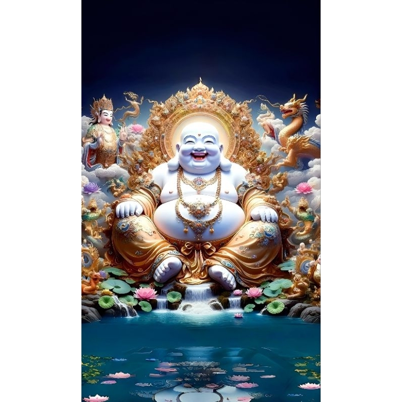 รูปโปสเตอร์ พระ นำโชค ไม่มีกรอบ ขนาด 25*42 cm ติดผนัง ภาพมงคล เสริมฮวงจุ้ย ตกแต่งบ้าน