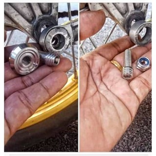 ชุดน๊อตยึดฝาดั้มหน้า+หลัง.ฝาดั้ม1 + น๊อต2ตัว+เเมียกันคาย.1ตั…