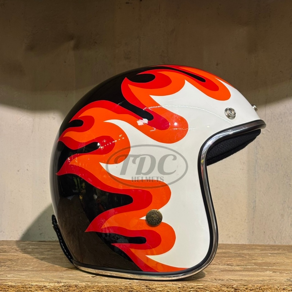 TDC HELMET หมวกกันน็อคคลาสสิค วินเทจ งานสั่งผลิต  เลือกไซส์ได้ ถอดซักไม่ได้