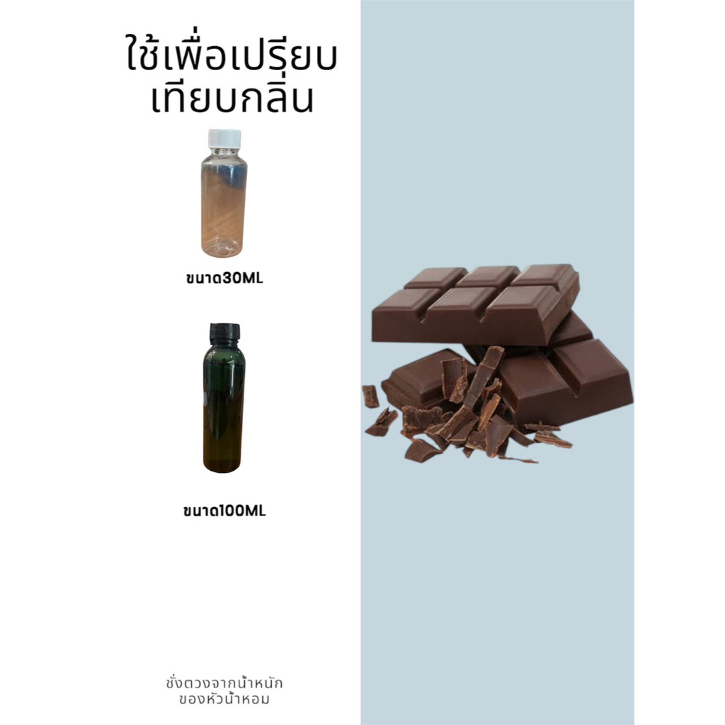 หัวน้ำหอมกลิ่นDark Chocolate หัวน้ำหอมแท้100% หัวน้ำหอมใส่สบู่ หัวน้ำหอมใส่ครีม ใส่โลชั่น ขนาด30ML-100ML