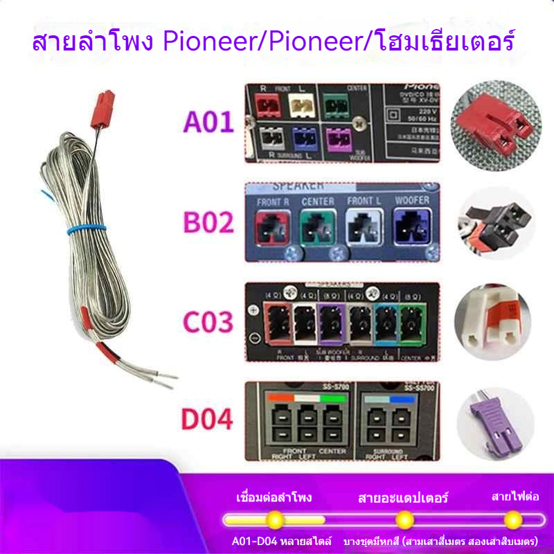 สายลำโพง Pioneer สำหรับ Home Cinema   เชื่อมต่อ DVD/Blu-ray/Amplifier คุณภาพสูง เสียงคมชัด ตอบสนองดีทุกความถี่ ราคา ถูกที่สุด ดีลบีเคเค