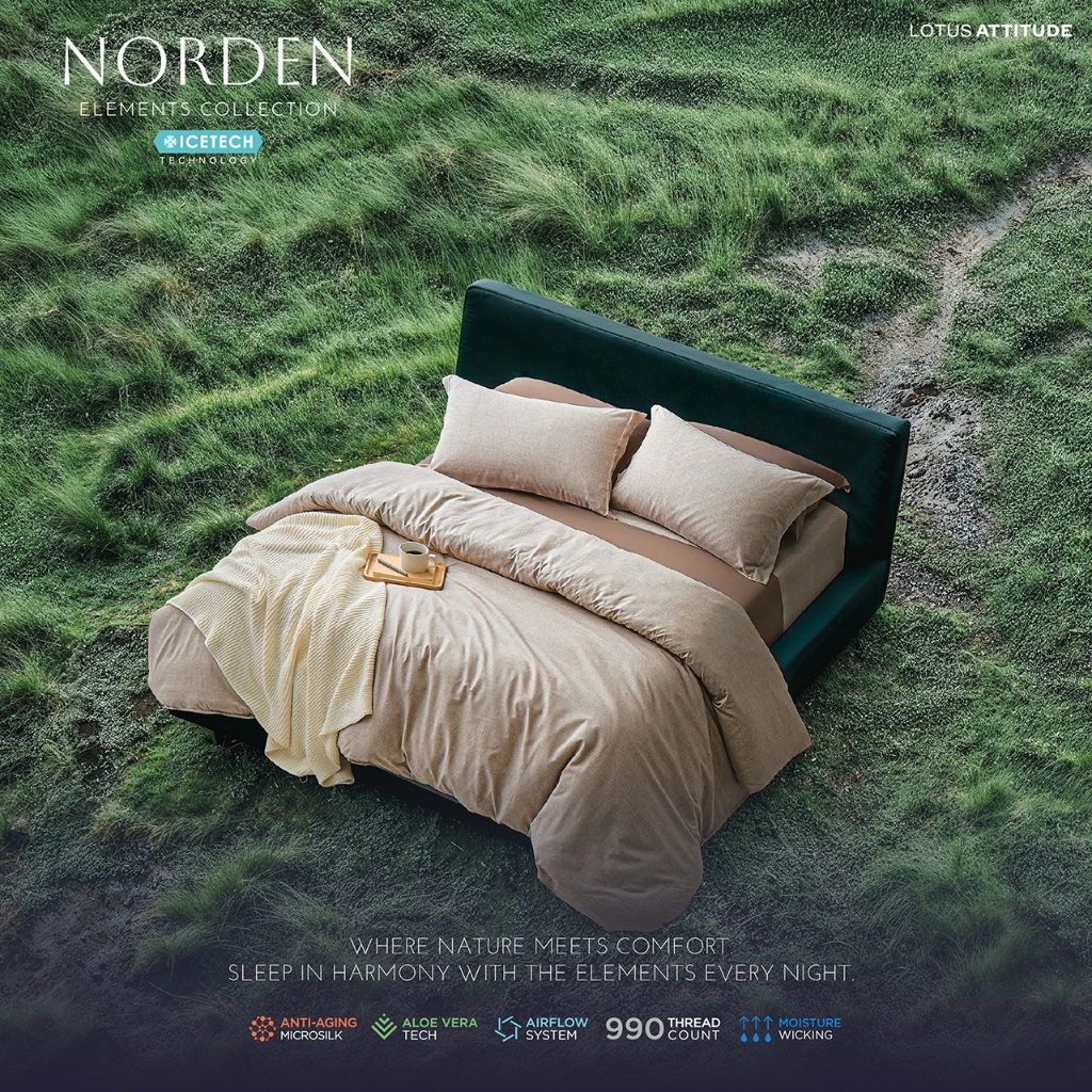 LOTUS ATTITUDE ปลอกผ้านวม รุ่น NORDEN ELEMENTS นวัตกรรมICETECH Technology ทุกสัมผัสเย็นยิ่งขึ้น ส่งฟรี