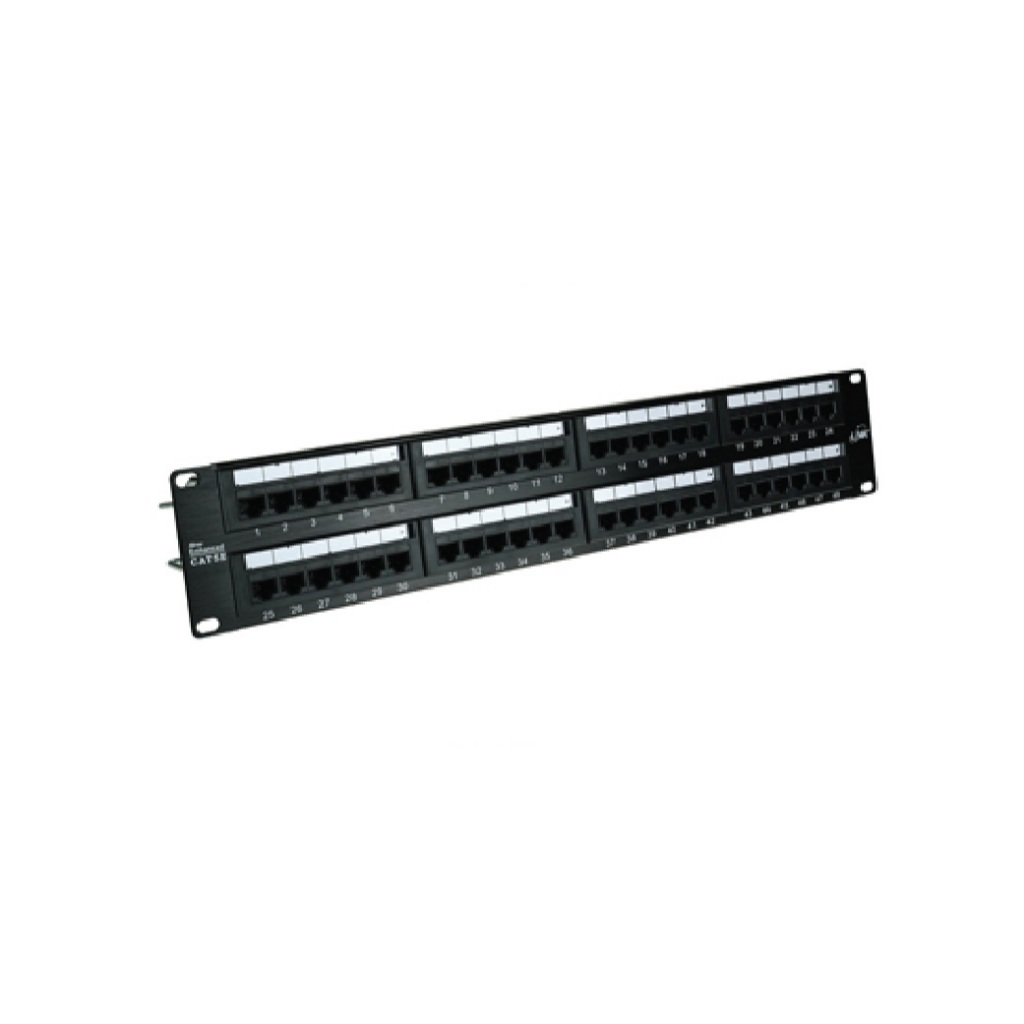 US-3048 CAT 5E Patch Panel 48 Port, 2U Rack Mount Support Link