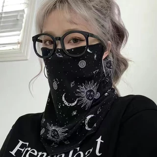 ผ้าบัฟกันแดดSUNMASK สไตล์เกาหลี หน้ากากกันแดด มีรูเกี่ยวหู ป้องกันแสงยูวี ผ้าพันคอผ้าเรยอน ส่งจากไทย