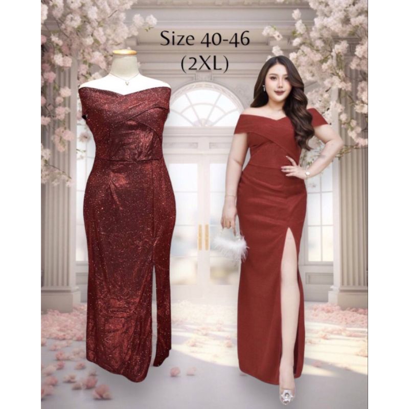 ชุดราตรีผ้ากลิสเตอร์เกรดพรีเมี่ยม