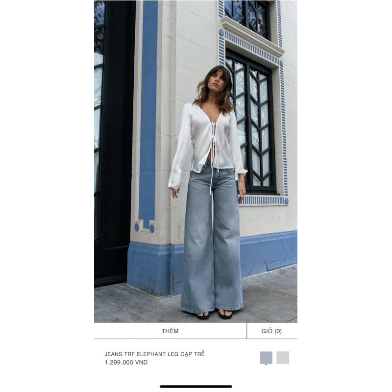 Zara กางเกงยีนส์เอวสูง ทรงขากว้าง รุ่นนี้สวยมาก