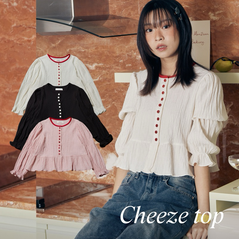 Cheeze top เนื้อผ้าอัดยับใส่สบาย