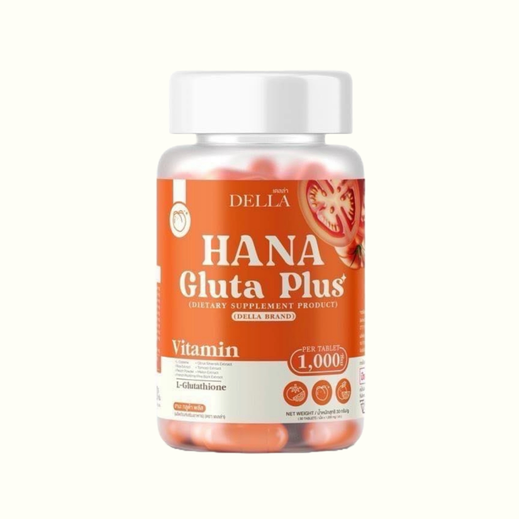 Della Hana Gluta Plus ฮานะ กลูต้า พลัส กลูต้าซ้อฝัน 1 กระปุก 30 เม็ด