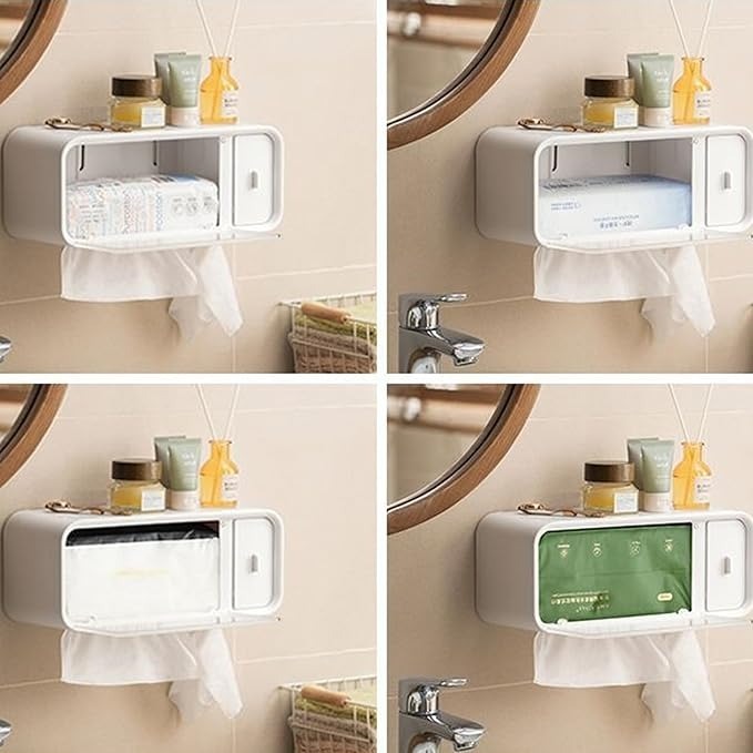kokorohome กล่องทิชชู่ ลิ้นชัก ติดผนัง MB176 กล่องทิชชู ทิชชู่แขวน กล่องแขวน ของใช้คอนโด ที่ใส่ทิชชู