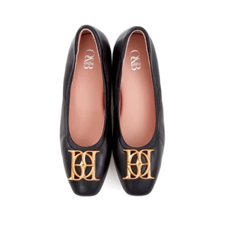 O&B รองเท้าหนังแกะ รุ่น AUDREY CREST CLASSIC HEELS IN GIRL IN BLACK-11248CS32166F_C4BKXX