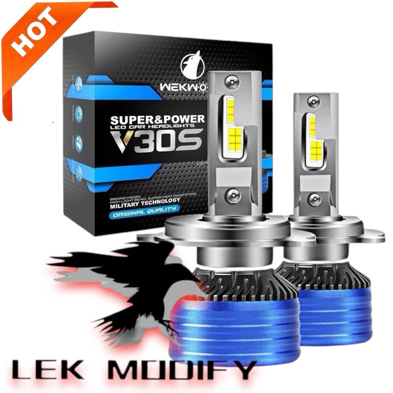 ไฟหน้า LED ไฟตัดมอก Wekwolf V30S H7 H4 H11 9006 9005
