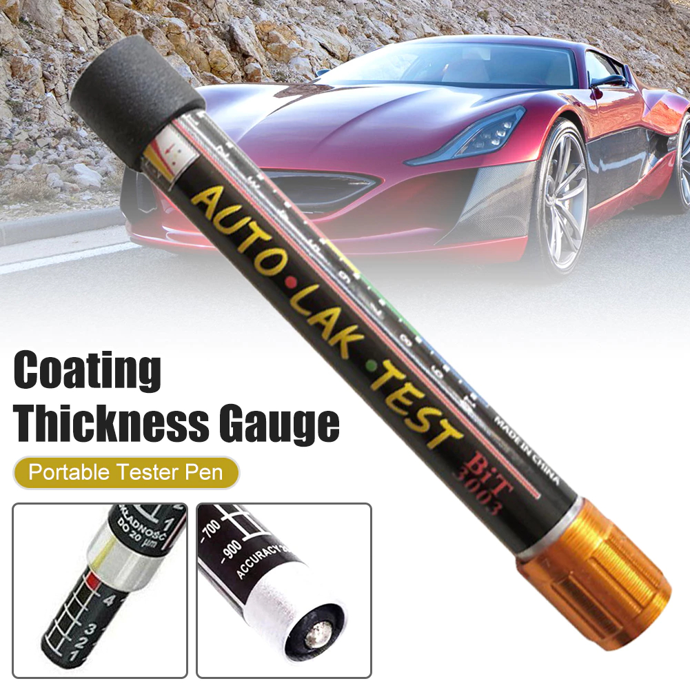 เครื่องทดสอบความหนา วัดสีรถยนต์ ปากกาทดสอบความหนา สีรถพร้อมตัวบ่งชี้สเกลปลายแม่เหล็กแบบพกพา