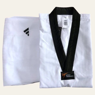 ชุดเท​ควันโด​ adidas รุ่น​ adi-Start คอดำแดง​/คอดำ พร้อมสายขาว ผ้าโพลี 100% (ต้องสั่งเล็กลงหนึ่งไซส์)
