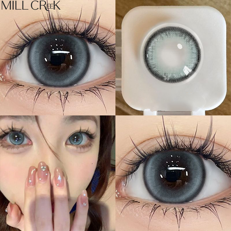 ✅COD MILL CREEK คอนแทคเลนส์ อ่อนนุ่ม บิ๊กอาย 1คู่(2 ชิ้น)Blue 14.5mm 0~-800องศา12 เดือน คอนเทคเลนส์