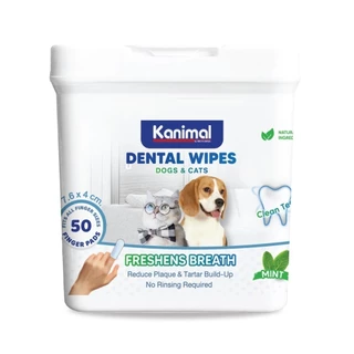 Kanimal Pet Wipes แผ่นเปียกเช็ดตาแมว และสุนัข ปลอกนิ้วแปรงฟัน แผ่นเช็ดหูสุนัข ไม่มีแอลกอฮอล์ ปลอดภัย
