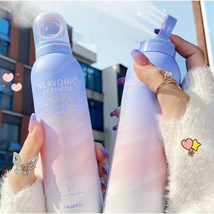 Sun protection spray SPF50++++++หัวสเปย์แบบกลม น่าตื่นเต้นมาก จนทำให้ไม่อยากหยุดเลยค่ะ/ครับ after su