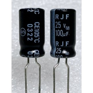 Elna RJF 100uf 25v (ราคา10ตัว) capacitor ตัวเก็บประจุ คาปาซิเตอร์