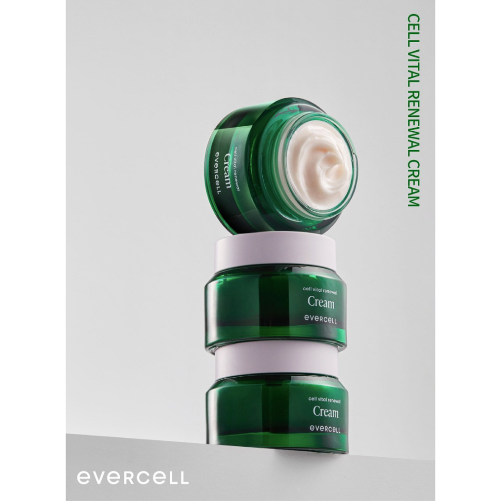 Evercell Cell Vital Renewal Cream 60g ครีมสเต็มเซลล์ผิวหนังช่วยส่งเสริมวงจรการเกิดใหม่ของเซลล์ผิวที่แข็งแรง