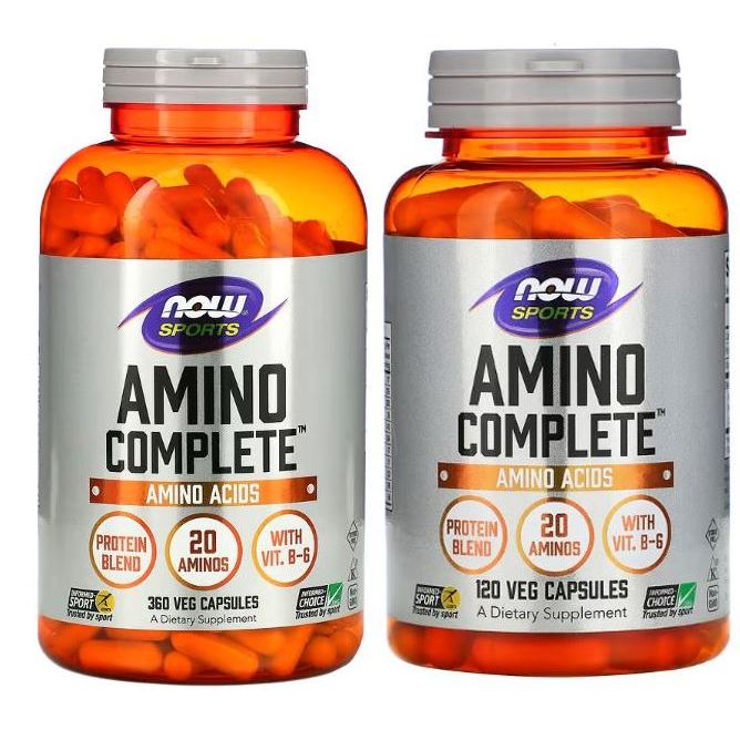 (ส่งออกภายในวัน) NOW Foods, Sports, Amino Complete, Amino Acids, 120/360 Veg Capsules.