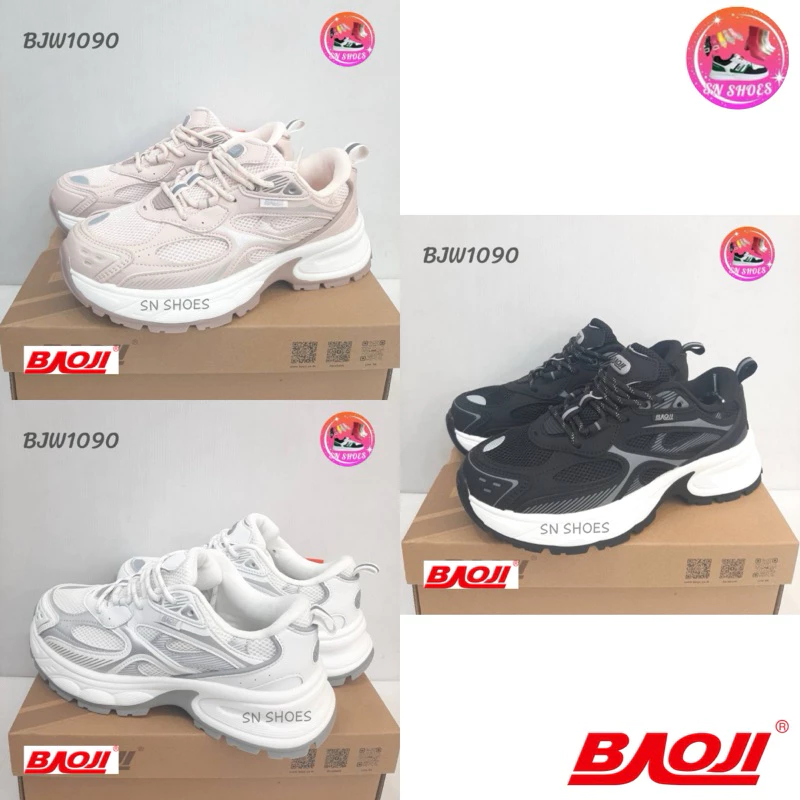 รองเท้าผ้าใบบาโอจิ BAOJI เเท้100% BJW 1090 รองเท้าผ้าใบผู้หญิง ไซร้ 37-41