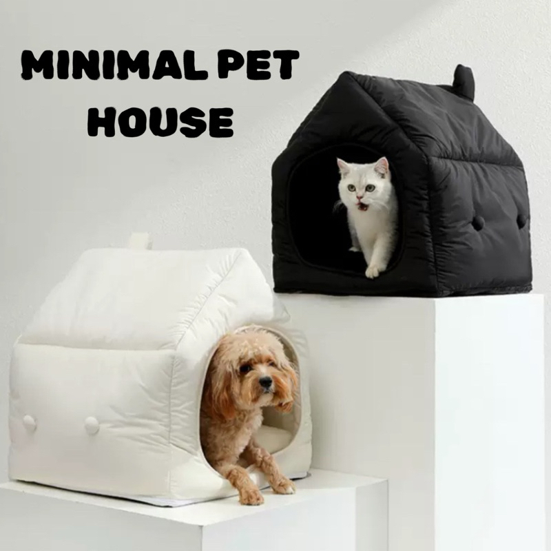 New‼️ Silver Color 🐾Black and White House ที่นอนสัตว์เลี้ยง บ้านสุนัข แมว สไตล์มินิมอลสีขาวและดำ