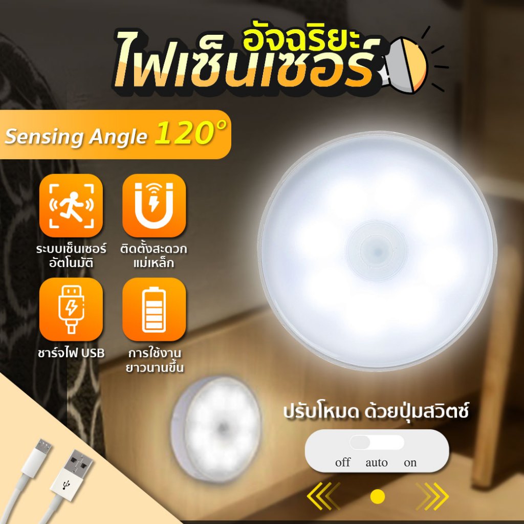 ไฟเซนเซอร์อัจฉริยะ ติดบานพับประตู สำหรับเพิ่มแสงสว่างในตู้ SP285