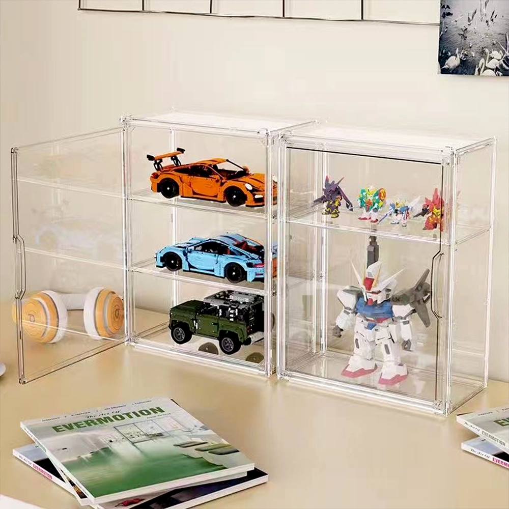 กล่องใส่โมเดล ตู้อะคริลิกใส กล่องใส่ตุ๊กตา วางซ้อนได้ ตู้โชว์ กันฝุ่น'จัดเก็บสะอาด รองรับตุ๊กตาได้ 10-12ตัว - รูปที่ 2