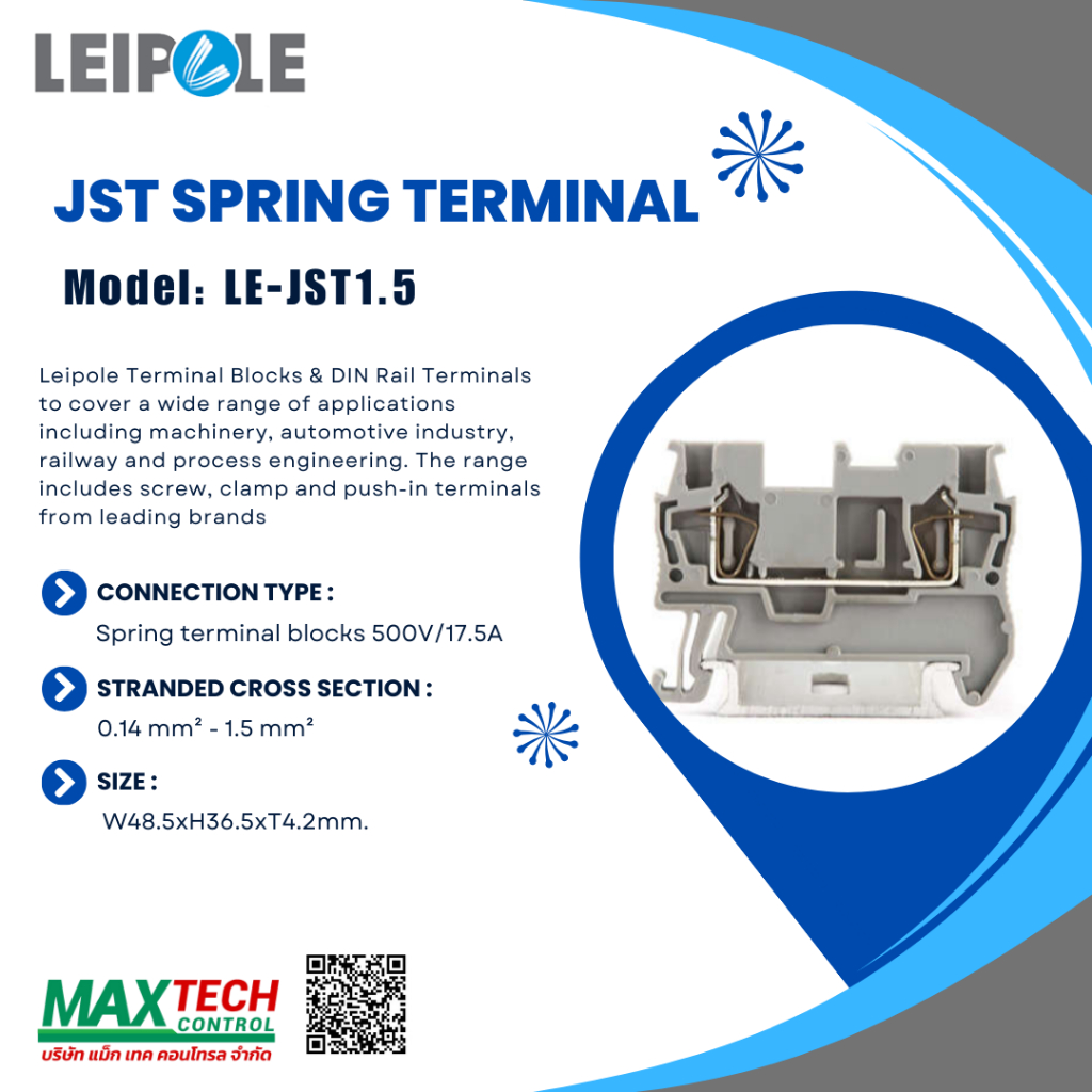 Leipole   Model : JST1.5   (JST1.5 JST Spring Terminal)
