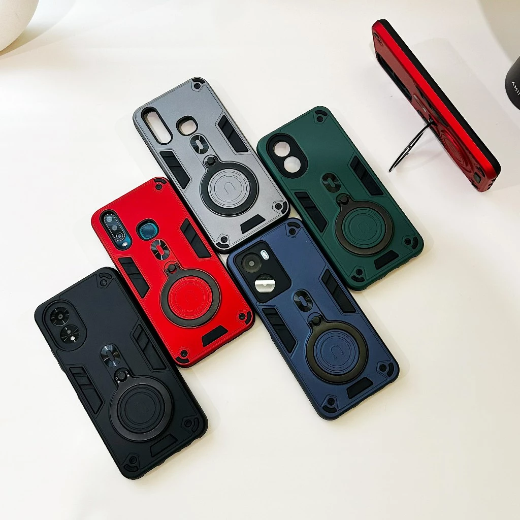 เคสกันกระแทก 2in1 For OPPO Reno14F พร้อมขาตั้ง เคสออปโป้ Reno13 Reno11F Reno12F Reno4 Reno5 Reno6z Reno7z Reno8z Reno8t