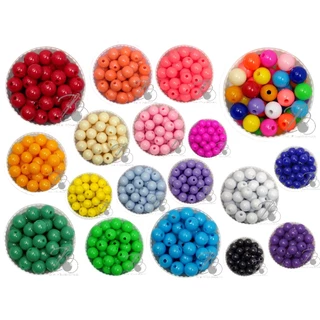 ลูกปัดพลาสติก สีสด ตราเสือ ตราจระเข้ (100 กรัม)