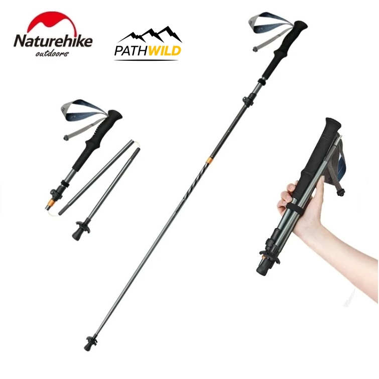NATUREHIKE Chang feng UL carbon and aluminum folding trekking pole CNK2450DS012 ไม้เท้าเดินป่า พับเก็บได้เล็ก น้ำหนักเบา