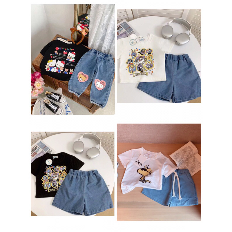 ชุดเซ็ต เสื้อ+กางเกงยีนแท้ พร้อมส่ง