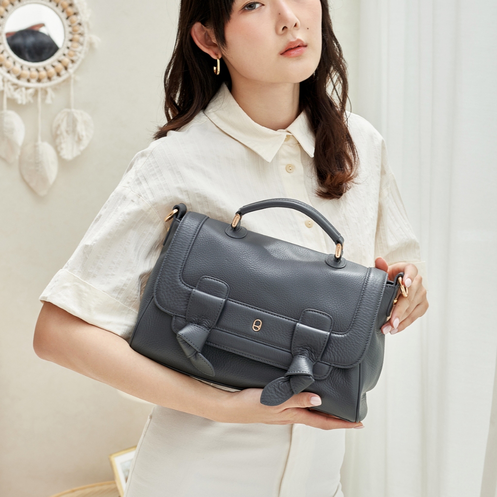 RAINBOU KNOTTED STANDARD - กระเป๋าสะพายหนังวัวแท้