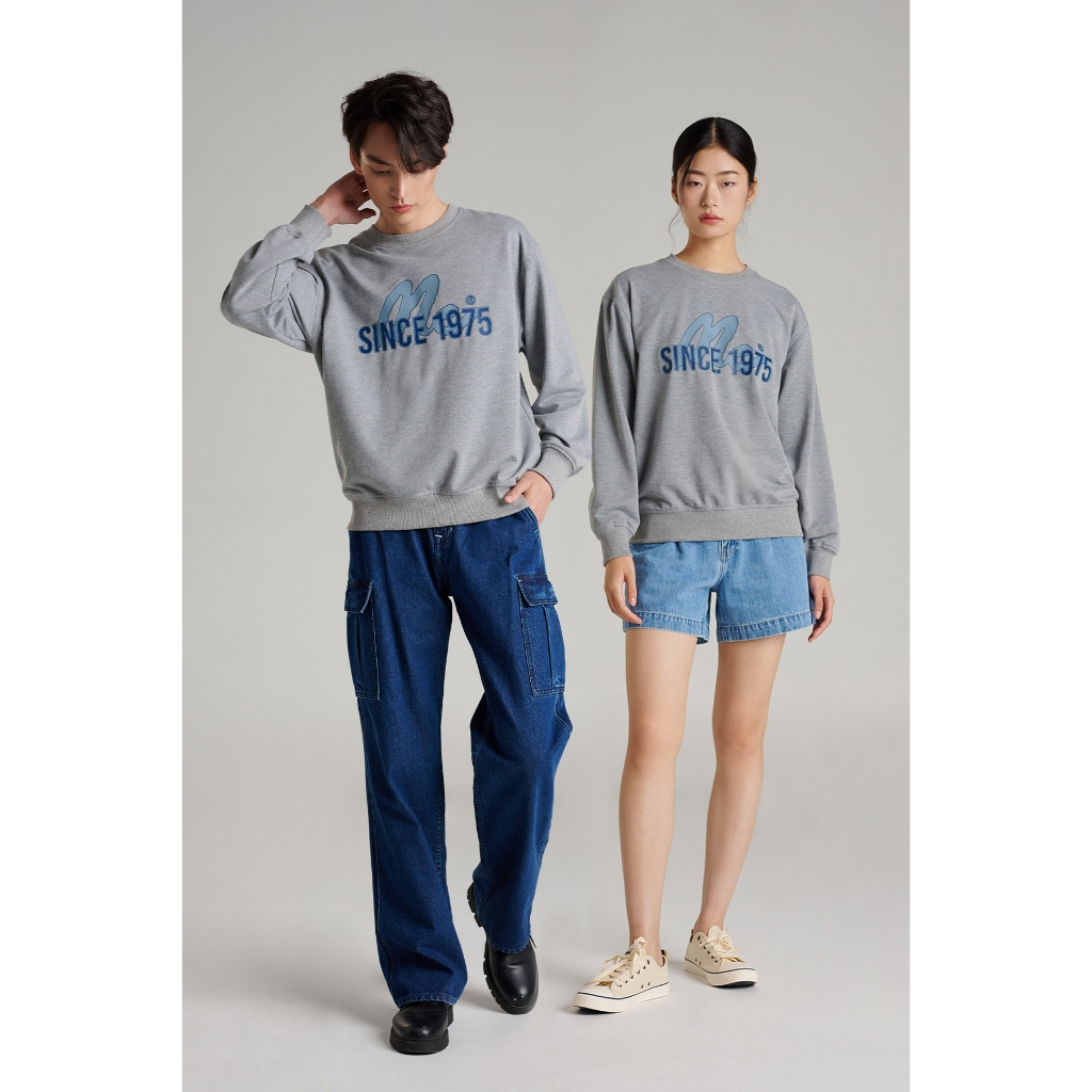 Mc jeans เสื้อสเวตเตอร์ Unisex ทรงเรกูลาร์ (Regular)สีเทา MSWP040