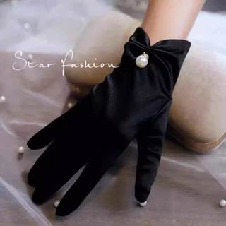 ถุงมือผ้าซาติน เรียบหรู ผ้าลื่นใส่สบาย ถุงมืองานเลี้ยง ปาร์ตี้