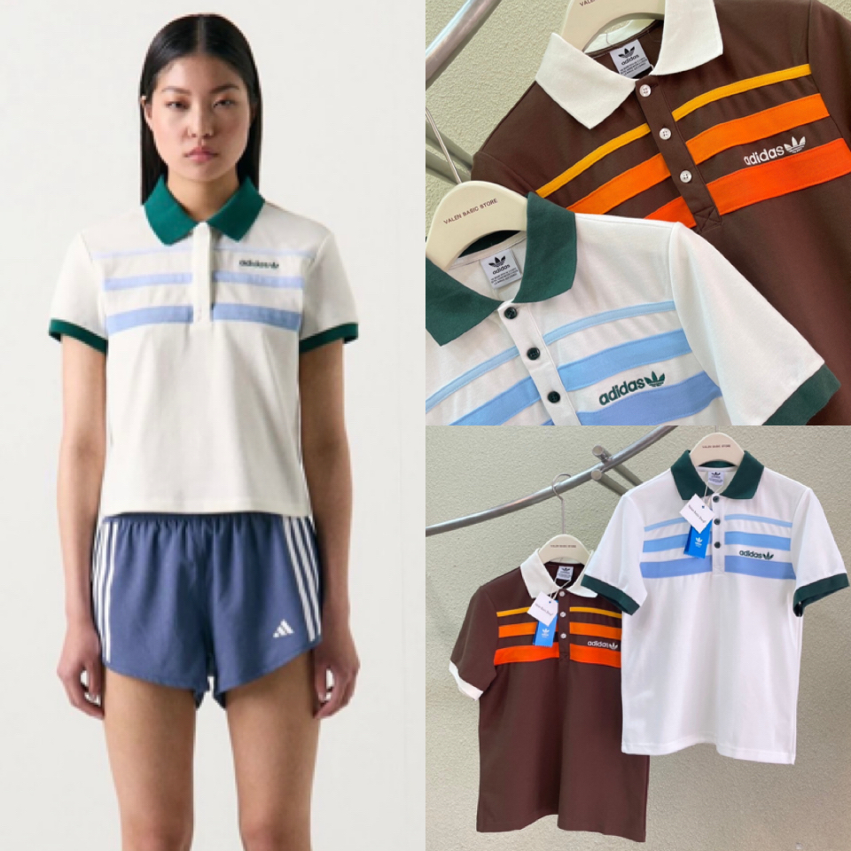 Ads x polo top⛵️🚛เสื้อแขนสั้นคอปก ปักโลโก้แบรนด์ดัง ดีเทลแต่งแถบไล่สีที่อก คอปกทูโทน งานสวยมากกก