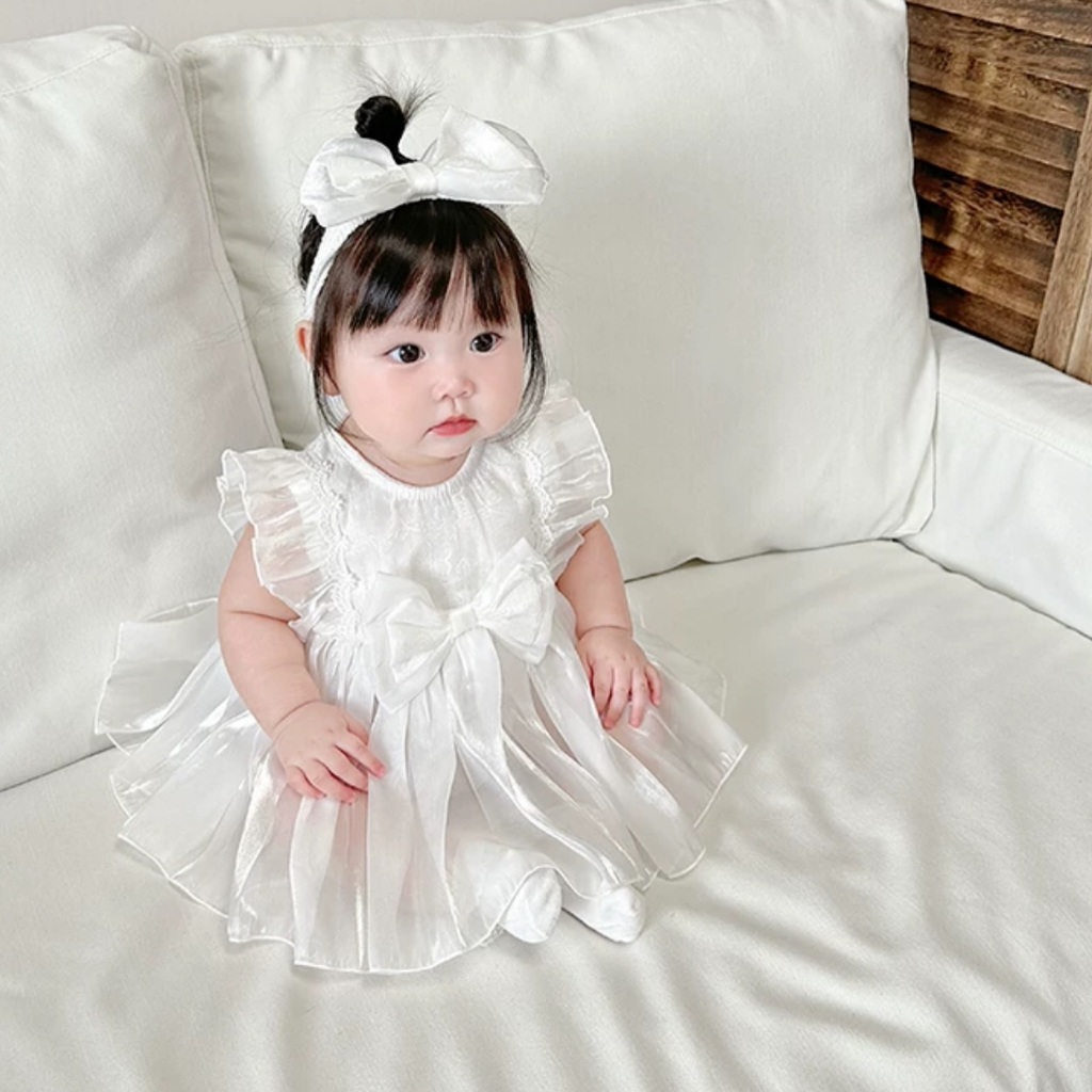 ชุดบอดี้สูทเด็กอ่อน MiniQueen รุ่น Lil Princess สีขาว (BDS00220)