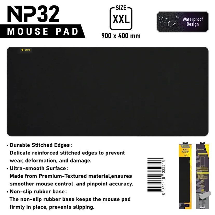 NUBWO NP32 MOUSE PAD SPEED  ขนาดใหญ่ กันน้ำ WATER PROOF ผิวเรียบ Speed ผิวกันลื่น Antislip
