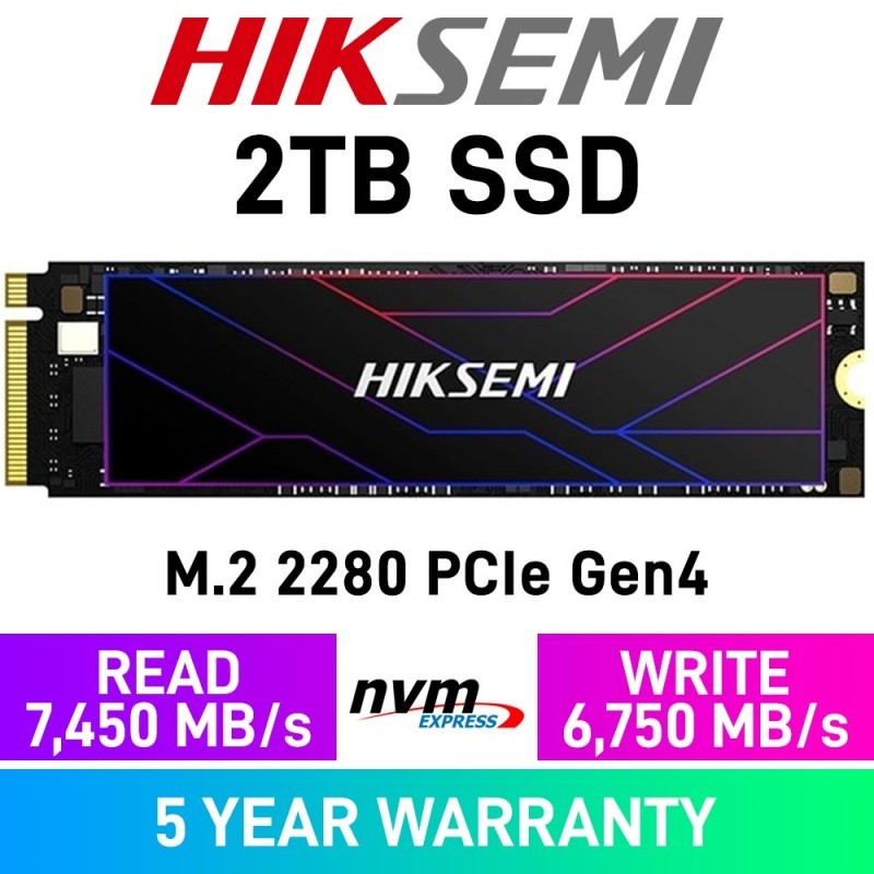 2TB SSD (เอสเอสดี) HIKSEMI FUTURE CONSUMER SSD - PCIe 4x4/NVMe M.2 2280 (HS-SSD-FUTURE 2048G)