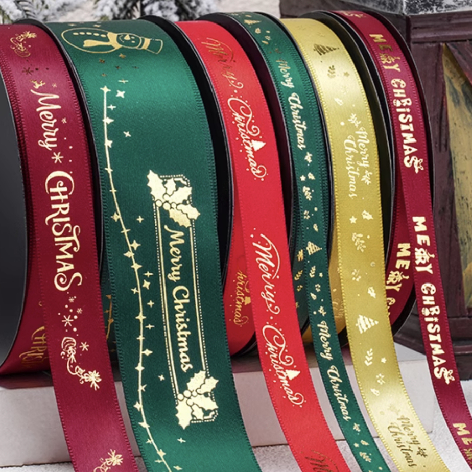 ริบบิ้นตกแต่งคริสต์มาส/ปีใหม่ Christmas ribbons กว้าง 2 cm 圣诞丝带