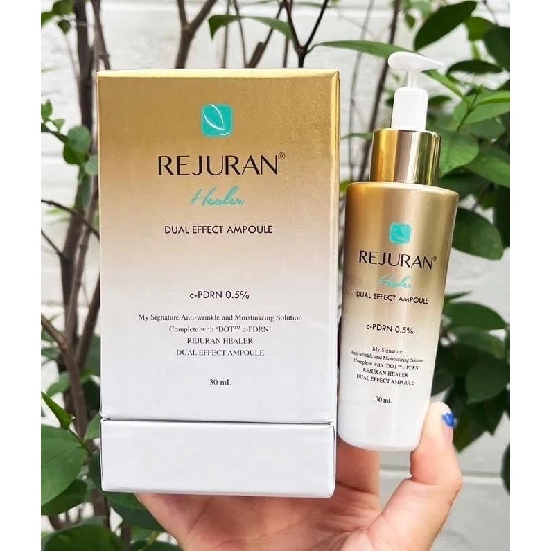 #พร้อมส่ง Exp22/3/28 #รีจูรัน สีทอง ผิวฉ่ำวาว เน้นต่อต้านริ้วรอย #Rejuran Healer DUAL Effect Ampoule 30ml / Cream 50ml