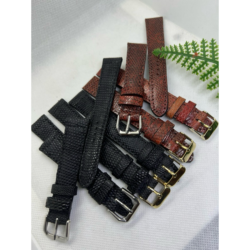 สายนาฬิกาหนังตะกวดแท้ขนาด 16,18,20 มิลแถมบัคเคิ้ล