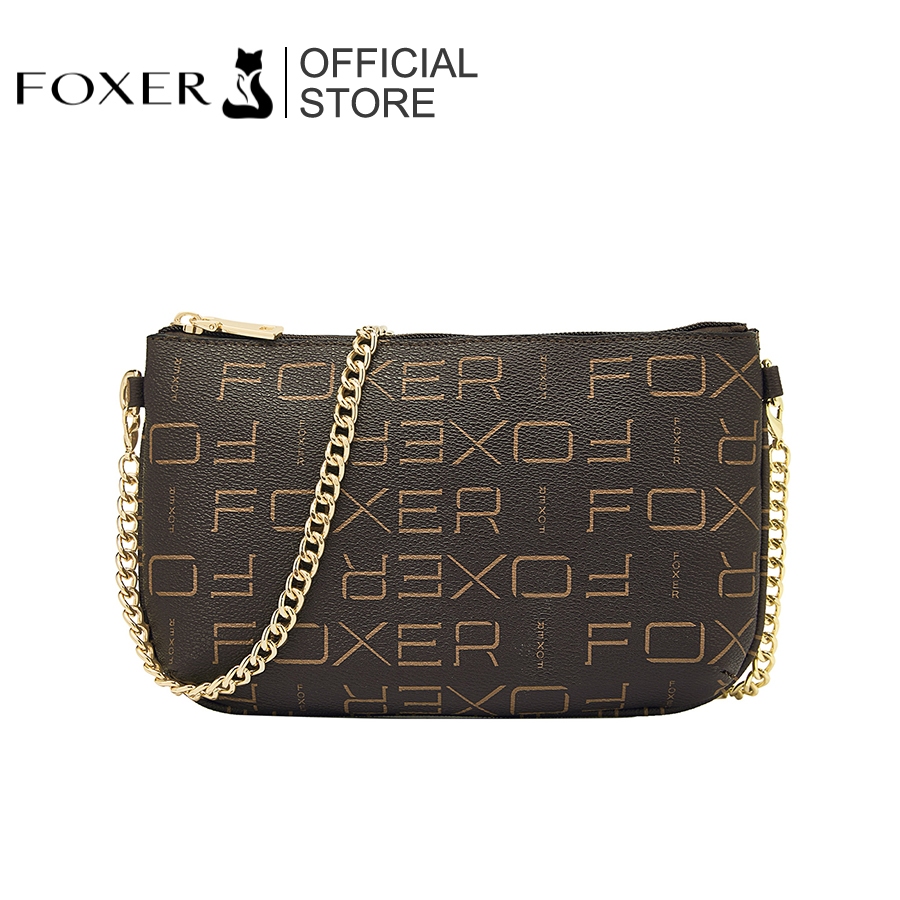 FOXER กระเป๋าสะพายไหล่ผู้หญิง สไตล์วินเทจ ลายพิมพ์คลาสสิก ขนาดเล็กและเบา มีความจุมาก