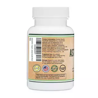 ต้านอนุมูลอิสระผิวโกลว์ Double Wood Astaxanthin 12mg 60 Softgels (No.2136)