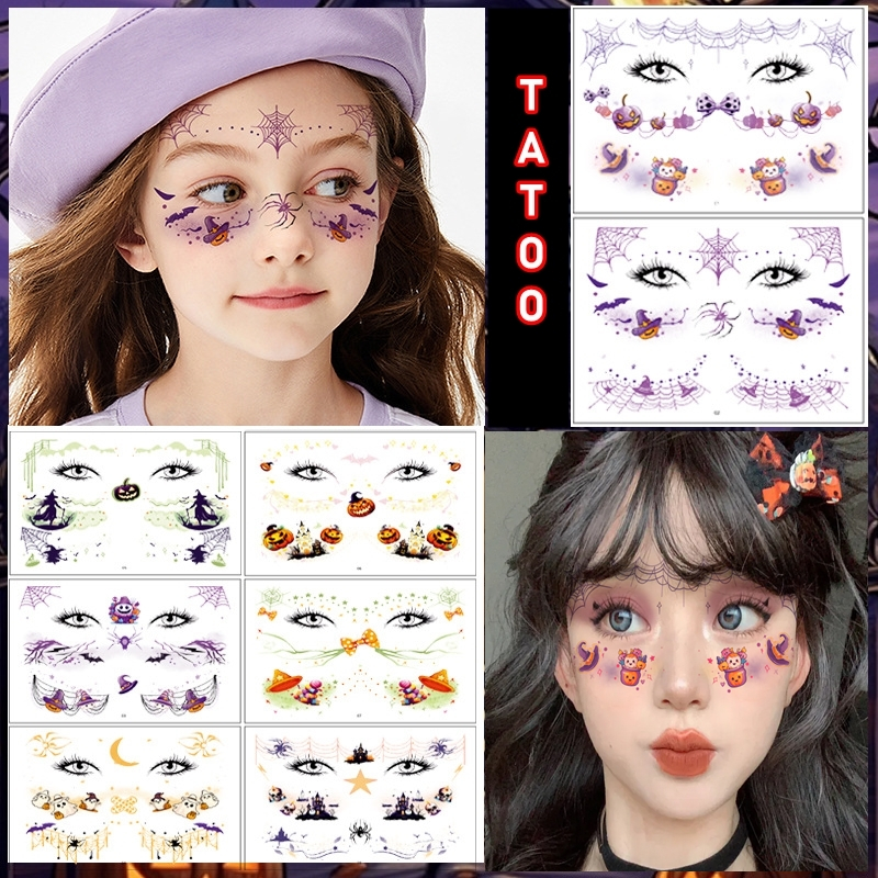 TATOO สติ๊กเกอร์แทททูแต่งหน้า ฮาโลวีน2024 SIZE 12*15.8 cm. รุ่น P